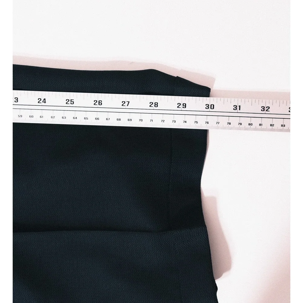 Zanella Bennett Mens 40x30 Flat Front Pleated Wool Dress Pants Black